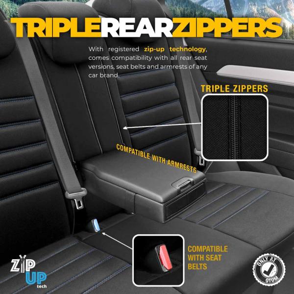 Auto Sitzbezug Set Universal Vorne und Hinten Komfortabel Komplett Set